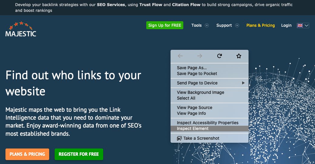 To see the source code of a page, simply right-click and choose an option from the contextual menu provided by your browser. Screenshot - right click on a page from a browser